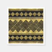 Griechisch Meander - griechisches Schlüsselschwarz Serviette (Vorderseite)