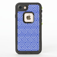 Griechisch Meander Key Squares Muster Blau