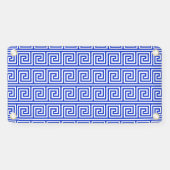 Griechisch Meander Key Squares Muster Blau Banner (Horizontal)