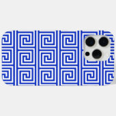 Griechisch Meander Key Squares Muster Blau Case-Mate iPhone Hülle (Rückseite (Horizontal))