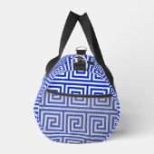 Griechisch Meander Key Squares Muster Blau Duffle Bag (Rechts)
