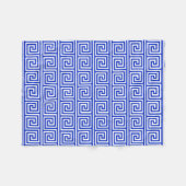 Griechisch Meander Key Squares Muster Blau Fleecedecke (Vorderseite (Horizontal))