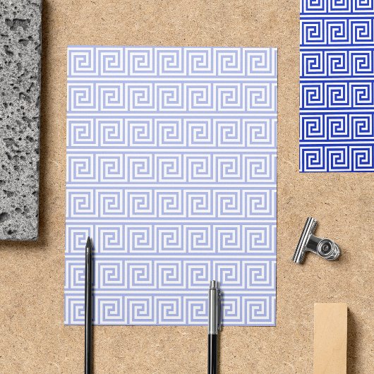 Griechisch Meander Key Squares Muster Blau Flyer