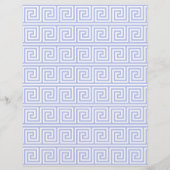 Griechisch Meander Key Squares Muster Blau Flyer (Vorne)
