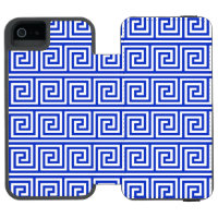 Griechisch Meander Key Squares Muster Blau