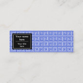 Griechisch Meander Key Squares Muster Blau Mini Visitenkarte (Rückseite)