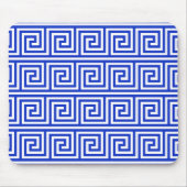 Griechisch Meander Key Squares Muster Blau Mousepad (Vorne)