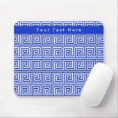 Griechisch Meander Key Squares Muster Blau Mousepad (Mit Mouse)