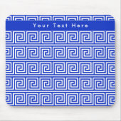 Griechisch Meander Key Squares Muster Blau Mousepad (Vorne)