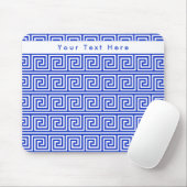 Griechisch Meander Key Squares Muster Blau Mousepad (Mit Mouse)