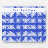 Griechisch Meander Key Squares Muster Blau Mousepad (Vorne)