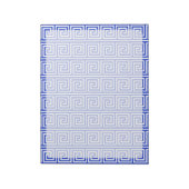Griechisch Meander Key Squares Muster Blau Notizblock (Rotiert)