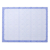 Griechisch Meander Key Squares Muster Blau Notizblock (Vorderseite)