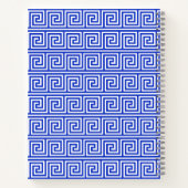 Griechisch Meander Key Squares Muster Blau Notizblock (Rückseite)