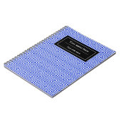 Griechisch Meander Key Squares Muster Blau Notizblock (Linke Seite)