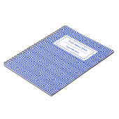 Griechisch Meander Key Squares Muster Blau Notizblock (Linke Seite)