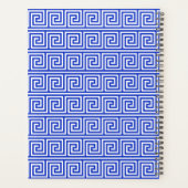 Griechisch Meander Key Squares Muster Blau Planer (Rückseite)