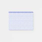 Griechisch Meander Key Squares Muster Blau Post-it Klebezettel (Vorderseite)