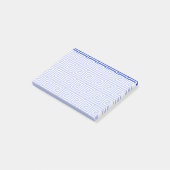 Griechisch Meander Key Squares Muster Blau Post-it Klebezettel (angewinkelt)