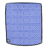 Griechisch Meander Key Squares Muster Blau Rucksack (Abnehmbare Front)