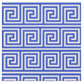 Griechisch Meander Key Squares Muster Blau Stoff (Nahaufnahme)