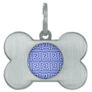 Griechisch Meander Key Squares Muster Blau Tiermarke