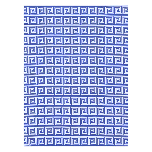 Griechisch Meander Key Squares Muster Blau Tischdecke (Vorderseite)