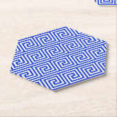 Griechisch Meander Key Squares Muster Blau Untersetzer (angewinkelt)