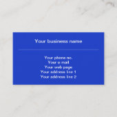 Griechisch Meander Key Squares Muster Blau Visitenkarte (Vorderseite)