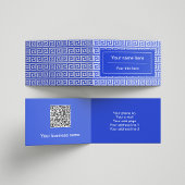 Griechisch Meander Key Squares Muster Blau Visitenkarten