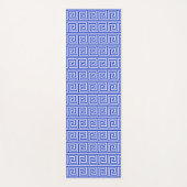 Griechisch Meander Key Squares Muster Blau Yogamatte (Vorderseite)