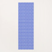 Griechisch Meander Key Squares Muster Blau Yogamatte (Rückseite)