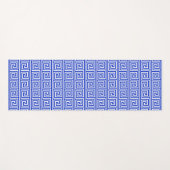 Griechisch Meander Key Squares Muster Blau Yogamatte (Vorderseite (Horizontal))