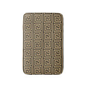 Griechisch Meander Key Squares Muster Brown Badematte (Vorderseite Vertikal)