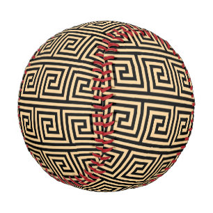 Griechisch Meander Key Squares Muster Brown Baseball