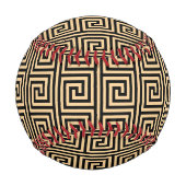 Griechisch Meander Key Squares Muster Brown Baseball (Vorderseite)