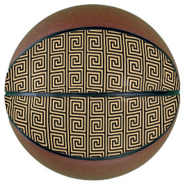 Griechisch Meander Key Squares Muster Brown Basketball