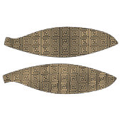 Griechisch Meander Key Squares Muster Brown Basketball (Panele)