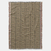 Griechisch Meander Key Squares Muster Brown Decke (Vorderseite Vertikal)