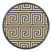 Griechisch Meander Key Squares Muster Brown Eishockey Puck (Vorderseite)