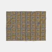 Griechisch Meander Key Squares Muster Brown Fleecedecke (Vorderseite (Horizontal))