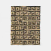 Griechisch Meander Key Squares Muster Brown Fleecedecke (Vorderseite)