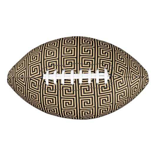 Griechisch Meander Key Squares Muster Brown Football (Vorderseite)