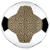 Griechisch Meander Key Squares Muster Brown Fußball (Gedreht)