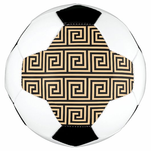 Griechisch Meander Key Squares Muster Brown Fußball (Vorderseite)