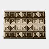Griechisch Meander Key Squares Muster Brown Fußmatte (Vorderseite)