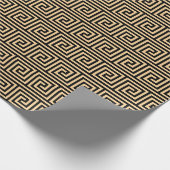 Griechisch Meander Key Squares Muster Brown Geschenkpapier (Ecke)