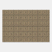Griechisch Meander Key Squares Muster Brown Geschenkpapier Set (Vorderseite 2)