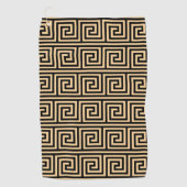 Griechisch Meander Key Squares Muster Brown Golfhandtuch (Vorderseite)