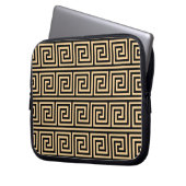Griechisch Meander Key Squares Muster Brown Laptopschutzhülle (Vorderseite Links)